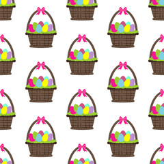Easter basket seamless pattern