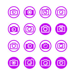 Big Vector Set of Camera elements for web design. Vector illustration for web and mobile UI.