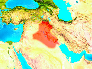 Iraq in red on Earth