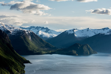 Beautiful view over the norwegian fjords, this scandinavian country have many amazing fjords
