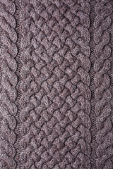 Winter Sweater Design. Grey knitting wool texture background