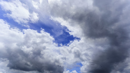 Beautiful white clouds , rain clouds and blue sky background