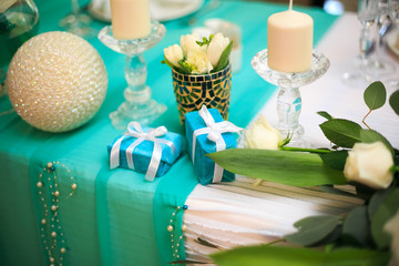 Beautiful wedding accessories, decor, flowers