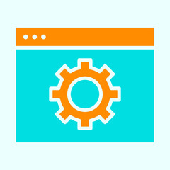 Computer Settings Icon. Gear Vector Simple Minimal 96x96 Pictogram