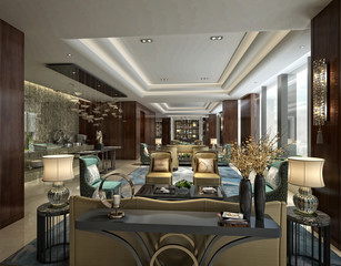 3d render of living room