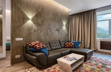 Modern living room, studio interior design