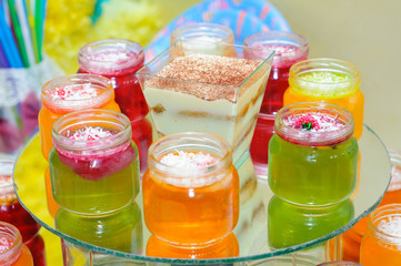 Candy Bar. Colored desserts. Color Jelly