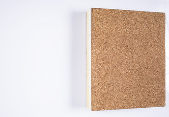 notebook made by cork isolated on white background, Close up