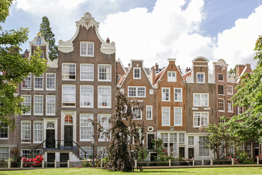 A Group Of Historic Buildings From Begijnhof, Amsterdam, Netherlands