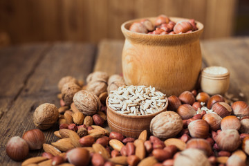 Mix of nuts Almonds, walnuts, peanuts, hazelnuts , sunflower seeds