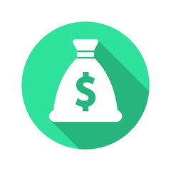 Money bag flat icon vector