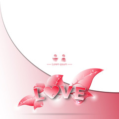 Background with Love text. Vector