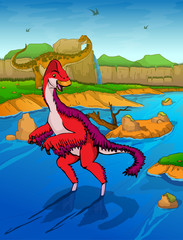 Anzu on the river background