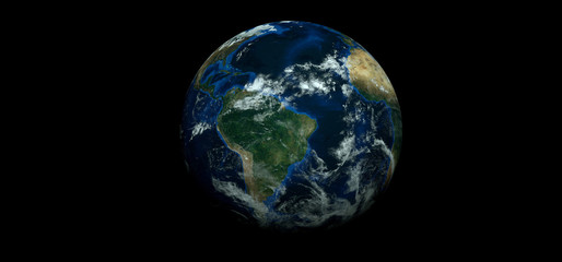 Fototapeta premium Extremely detailed and realistic high resolution 3D illustration of planet earth. Shot from space. Elements of this image have been furnished by Nasa.