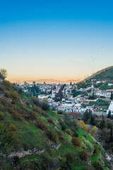 Sacromonte from Avellano Road in Granada, Spain.