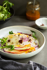 Kohlrabi with Apple and Pecan Salad