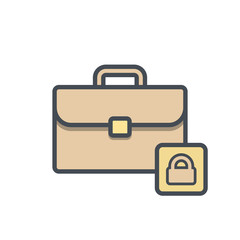 Bag, briefcase, business, lock, portfolio, suitcase, work icon