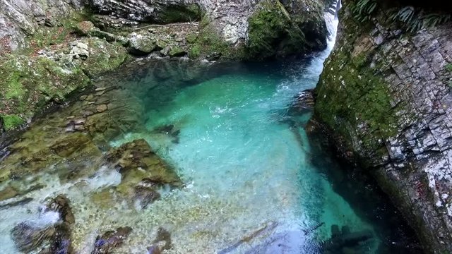 famous Vintgar falls in Slovenia