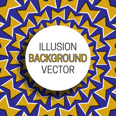 Round frame with shadow on illusion background of moving bows pattern.