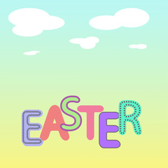 Happy easter background with eggs. Greeting card fashion design. Template of invitation, Easter illustration for you poster or flyer.