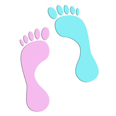 Fußabdrücke, männlich und weiblich
