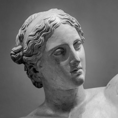 White marble head of young woman