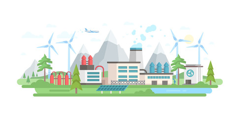 Obraz premium Eco-friendly plant - modern flat design style vector illustration