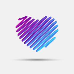 Heart blended interlaced creative line icon
