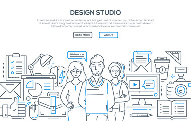 Design studio - modern line design style illustration