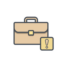 Bag, briefcase, business, portfolio, suitcase, warning, work icon