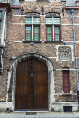 Old historic building in the medieval city of Bruges, Belgium