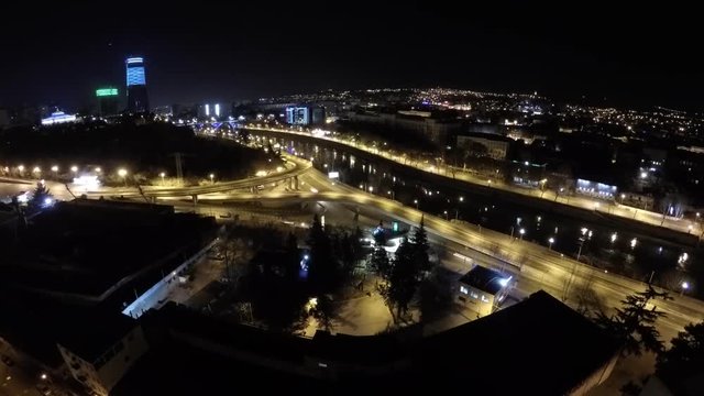 Tbilisi, Georgia. Time lapse. Night to morning. 4K