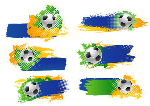 Fototapeta Vector soccer football ball sport game backdrops