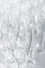 Empty flute glasses