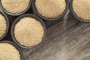 Organic amaranth in the bowls