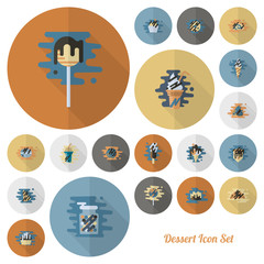 Dessert Icon Set in Modern Flat Design Style