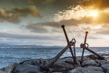 Anchors, Le Vieux Port, St Tropez, Provence-Alpes-Cote d'Azur, France