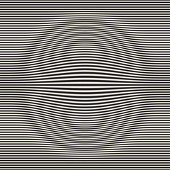 Halftone bloat effect optical illusion. Abstract geometric background design. Vector seamless black and white pattern.