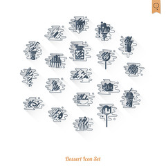 Dessert Icon Set in Modern Flat Design Style