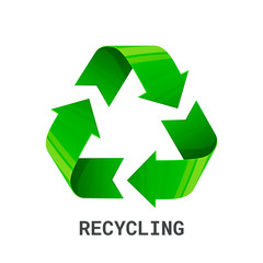 Recycling. Green recycle eco symbol. isolated on white background. Recycled arrows sign. Cycle recycled icon. Recycled materials symbol. Environment protection icon isolated on white background.