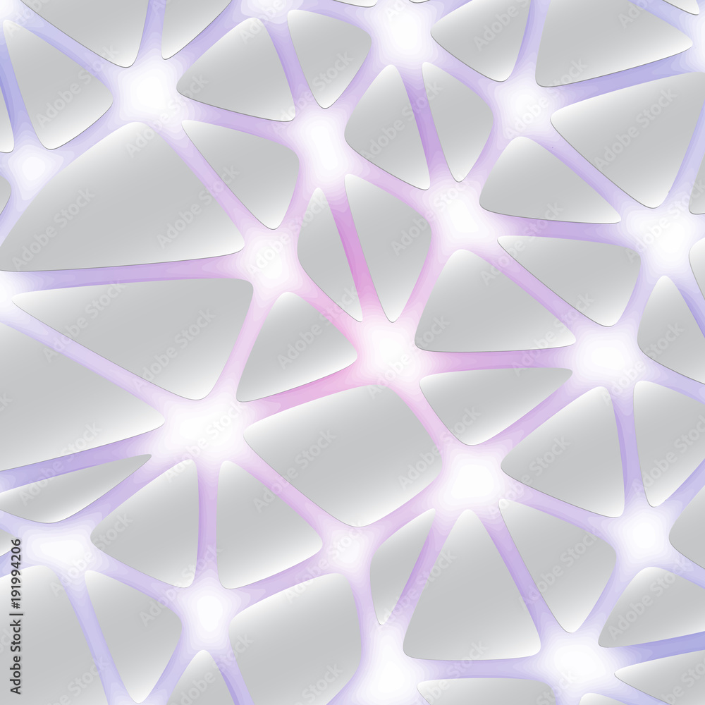 Poster the geometric figure of the cube is made up of segments in the voronoi style. illustration. 3d illus