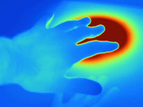 Hand near heat source