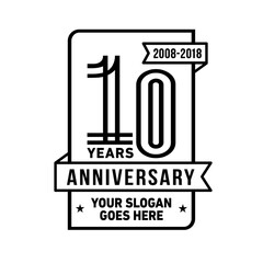 10th anniversary logo. Vector and illustration.
