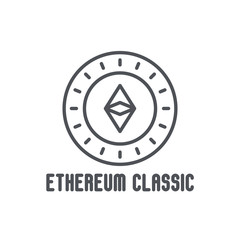 Etherium classic thin line icon. Modern vector illustration of cryptocurrency.