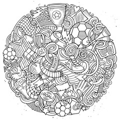 Cartoon vector doodles Football illustration
