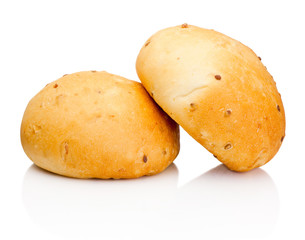Two sandwich bun isolated on white background