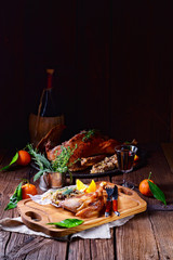 fried crisply roasted duck legs