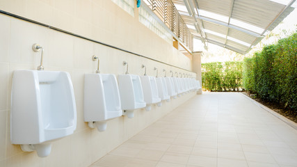 Public urinate for men, Restroom with ceramic urinal