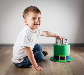 Little boy with Leprechaun hat