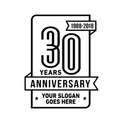 Fototapeta premium 30th anniversary logo. Vector and illustration. 